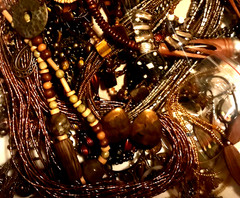 1/2LB Jewelry TREASURE Lot with Earthy & Warm Amber, Brown golden Autumn theme