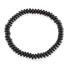 Natural Black Hematite Stone Bracelet Stretchable Bracelet Smooth Roundel