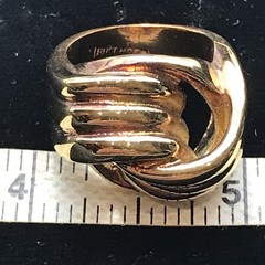 Vintage 18KHGE Gold Plated with Bold Knot Design Ring varied sizes