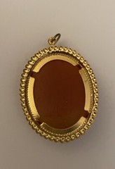Pink And White Cameo Portrait Roman Greek Woman Standing Cameo Pendant