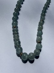 Vintage natural Aqua Marine Necklace With Gold Filled Beads And Clasp! 18”
