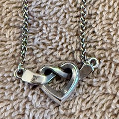 Retired James Avery Sterling Silver Heart Knot Necklace