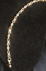 Ann Klein Rose Gold Tone Rhinestones Chain Bracelet 7 1/2”