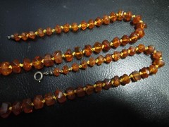 K417 ANTIQUE AMBER HONEY NECKLACE 39 GR 74 CM SEE DESCRIP