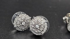 925 Sterling Silver Diamond & Sapphire Earring Collection – 4 Pairs – 11.27g