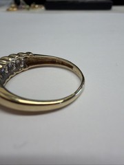 Vintage 10k 2 Row Tension Set Champagne Diamond Ring Size 8
