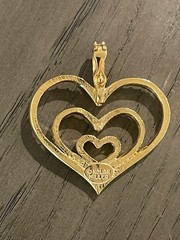 Signed Nolan Miller Triple Heart Pendant And Unsigned Dangle Faux Pearl Earrings