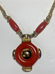 Vintage Signed Christian Dior Heavy Chain Pendant Necklace Germany 1974