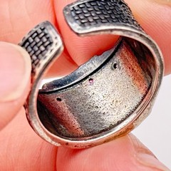 Vintage Royal Flush Poker Sterling Silver Ring Adjustable Size 8.5