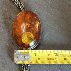 AB Signed Polish sterling silver 925 Baltic amber Massive 96g 36” Bolo Necklace