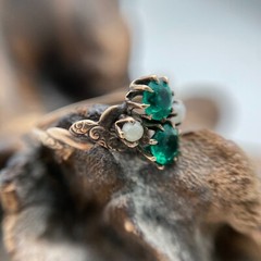 1950s Vintage 14K Rose Gold With Man Made Stones Ring (Size 6.5) (R41G)