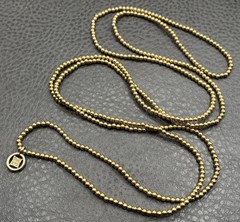 Givenchy 80s Logo Charm Beaded Ball Chain Gold Tone Necklace Or Bracelet 36″