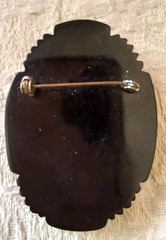 1930s Brooch Pin Cameo Victorian Revival Mourning Jewelry Celluloid Bakelite?