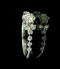 Art Deco Style Round Cut Lab Created Diamond 925 Silver Women’s Anniversary Ring
