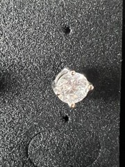 Vintage Clear 5mm Crystal Earrings Solitaire Pierced Studs 4-Prong Silvertone *