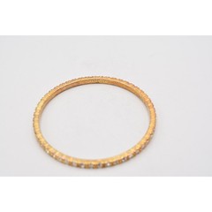 Graziano Vintage Bangle Bracelet Rhinestone Crystal Gold Tone Signed 1990s Bin4