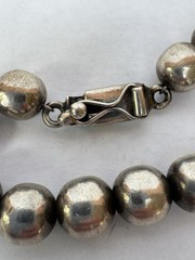 Vintage Taxco Mexico 925 Ball Bead Bracelet Sterling Silver 28 Grams