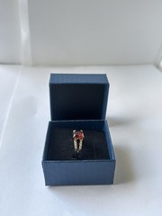 Vintage Red Cubic Zirconia Ring Gold Plated Womens Size 7