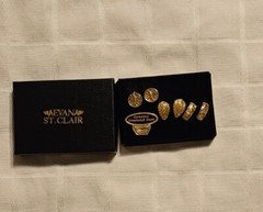 Evan St. Clair Gold Tone Diamond Dust Clip Earrings