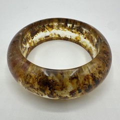 ‘70 Vtg Lucite Embedded Amber Cuff Bracelet. Fair condition. See pics.