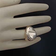 Chunky Sculptural Sterling Silver Ring Modernist Asymmetrical Puffy Bold 925 VTG