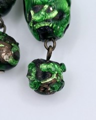 Art Nouveau Statement Bib Necklace Enamel Butterfly Lava Glass REPURPOSED