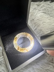 Natural brown rutilated quartz ring 19.6mm