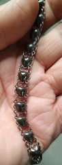 Vintage 7″ Sterling Silver HEART Bracelet Heart Chain Link Tennis Bracelet 925