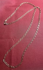 VTG 925 Sterling Silver Square S Hallmarked Elongated Curb Chain Necklace 7.44g