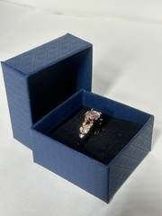 Vintage Pink Cubic Zirconia Ring Gold Plated Womens Size 5