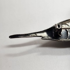 Vintage La Jolla Sterling Silver Swordfish Brooch – Abalone/MOP Oval, Signed