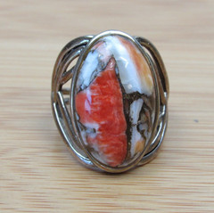 JTV Sterling Silver Spiny Oyster Copper Ring 925 Designer BBJ Size 8.75