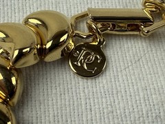 Pilar Crespi Vintage Gold tone Contemporary Style half-moon Chunky Link Bracelet