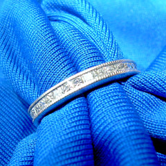 EARTH MINED DIAMOND DECO Wedding Band Vintage Style SOLID PLATINUM Eternity Ring