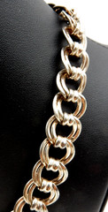VINTAGE .835 EUROPEAN SILVER DOUBLE ROUND LINK 16″ CHAIN NECKLACE, 67.8 GRAMS