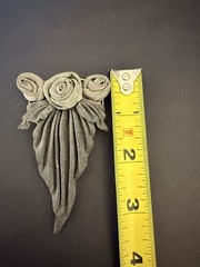 Vintage Silver Mesh Rose Brooch Pin Floral Art Deco Mid Century Style 3.5″