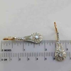 2.95Ct Art Deco Style Lab Created Diamond Wedding 14K White Gold Finish Earrings