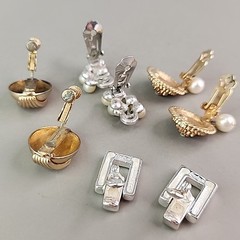 Vintage Clip On Earrings Lot of 4 Marvella Napier Sarah Coventry Faux Pearl