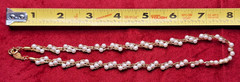 Vtg Napier Woven Gold Plated Faux Pearl Choker Necklace and Matching Earrings
