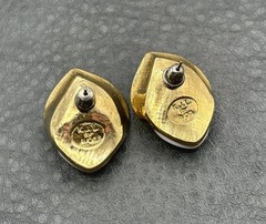 Vtg KJL Kenneth Jay Lane For Avon White Lucite Rose Bud Rhinestone Earrings