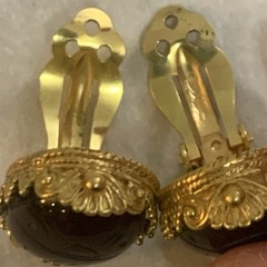 Metropolitan Museum of Art MMA Clip On Earrings Scarab Egyptian Revival Goldtone