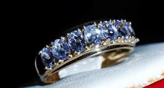 10k yellow gold ring 1.00ct natural tanzanite size 6 band vintage 2.15gr N3511