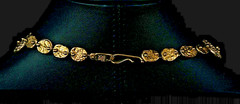 VINTAGE 24” ANNE DICK NECKLACE ~ BRUTALIST MODERN TRICOLOR DISC ~ STUNNING