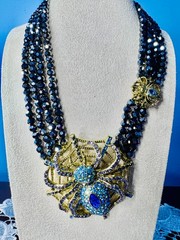 HEIDI DAUS! “Entangled Elegance” A Spider* Spinning It’s Web Necklace/Earring’s