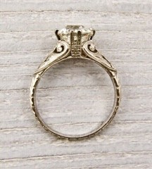 2.30 Ct Lab Created Round Diamond Old Art Deco Engagement White Gold Filled Ring