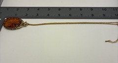 Vintage Pendant Necklace Starburst Gold Tone Filigree Large Faceted Statement