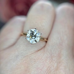 Antique Natural GIA 2.48 K VS2 Antique Old Mine Cut Diamond Engagement Ring
