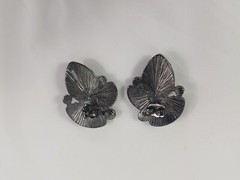 Pierced Earrings Costume Jewelry Silver Tone Multicolor Faceted Stones Vintage