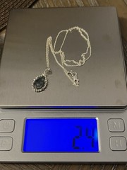 ONE OF A KIND OOAK ARTISAN PRETTY STERLING SILVER LABRADORITE STONE NECKLACE 18”