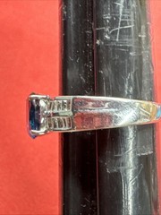 STS vintage London blue topaz cz Sterling Silver Ring 925 Size 7